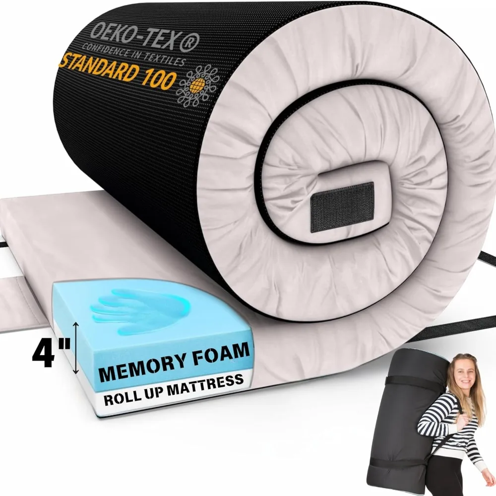 

Matrix Comfort-Cell Memory Foam Camping Mattress Pad, Portable Foam Sleeping Pad for Camping, Roll up Sleeping Mat for Adults Fl