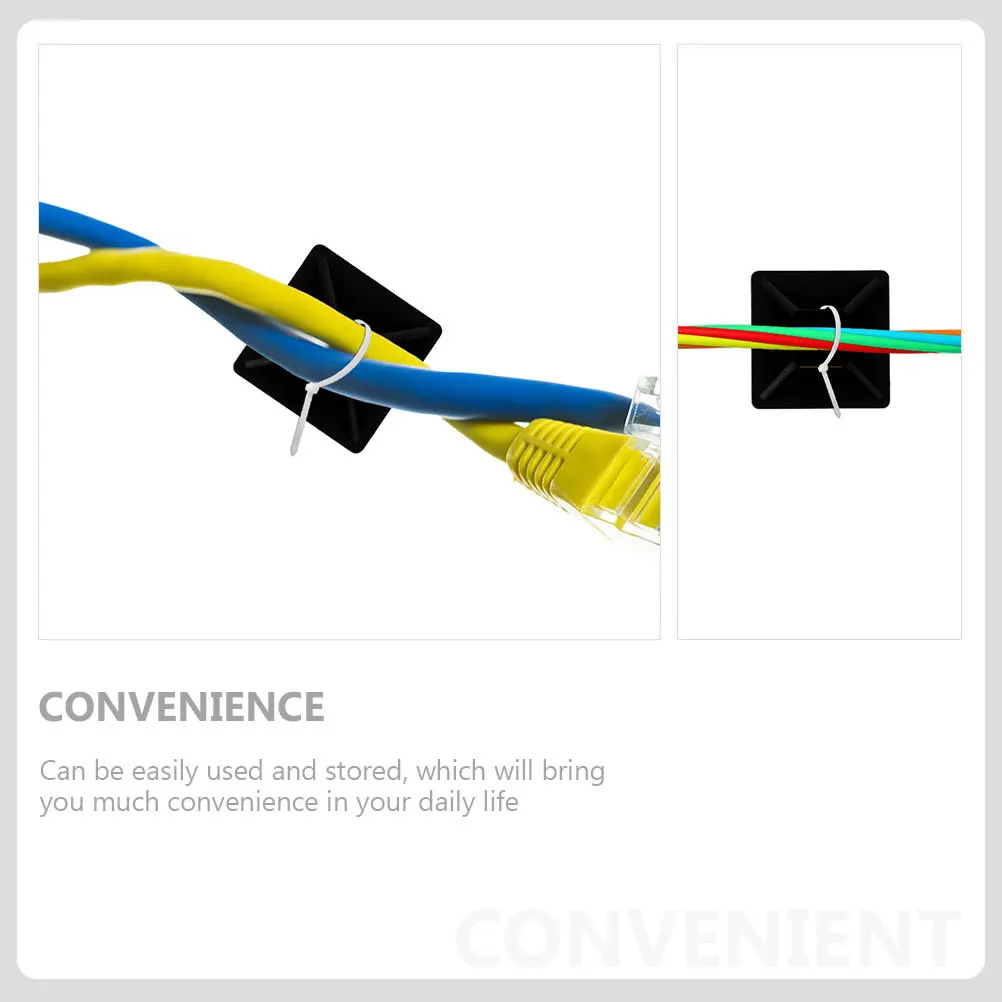 

200Pcs Cable Organizer Self-Adhesive Cord Management Base Home Office Wire Tidy Fixation Cord Management Base Cable Organizer