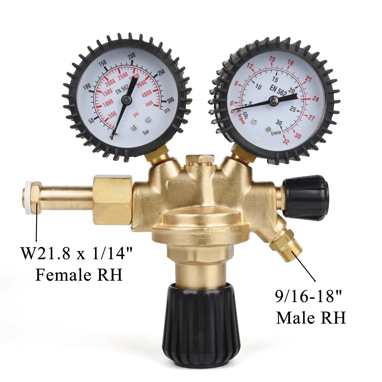 Pressure Reducer Valve Argon CO2 Gauges Fit MIG/MAG TIG Flow Meter Gas Regulator  Welding Regulator 315 Bar