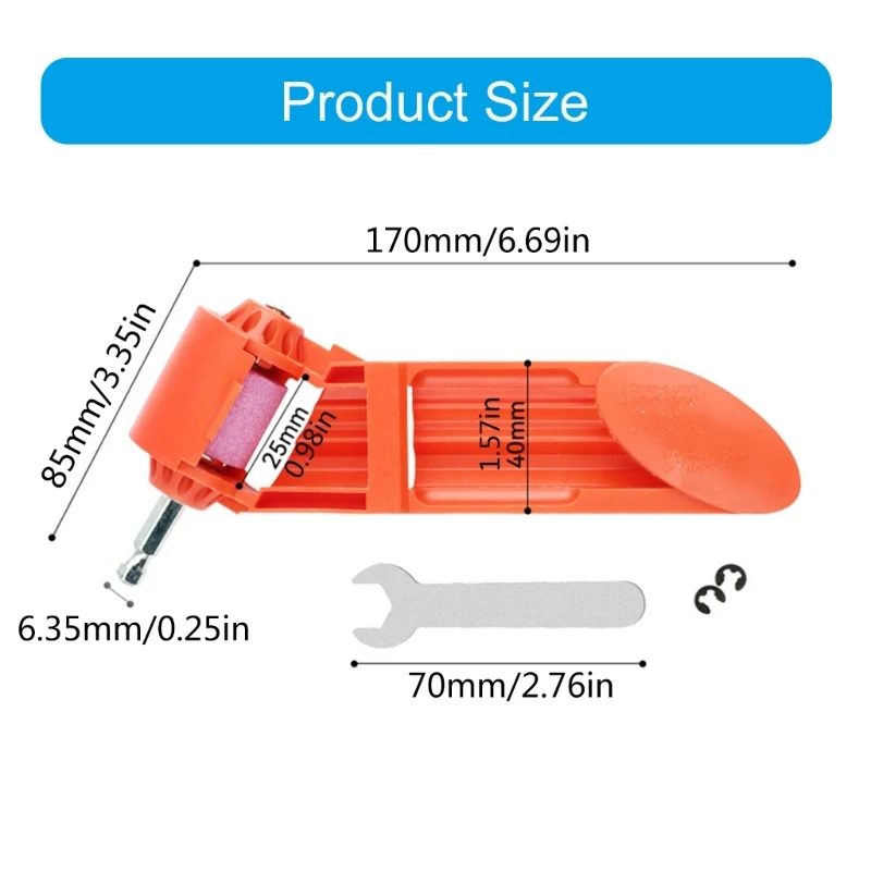 Dispositivo eficiente de afiação de brocas, completo com chave de moedor e pedra, perfeito para aplicações domésticas e de estúdio