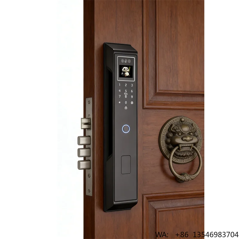 AI Voice Smart Door Lock with 3D Facial Recognition and Palm Vein Unlocking 4.5-inch Large Screen and Real-Time Monitoring