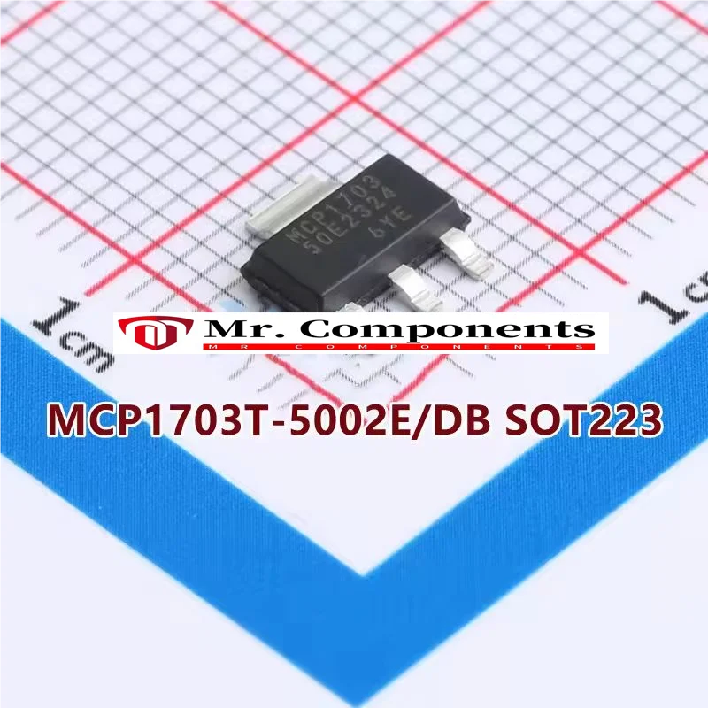 10 قطعة MCP1703-5V MCP1703T-5002E/DB SOT223 نوعية جيدة 5.0 فولت 250 مللي أمبير ، 16 فولت ، تيار منخفض هادئ LDO منظم جديد في المخزون