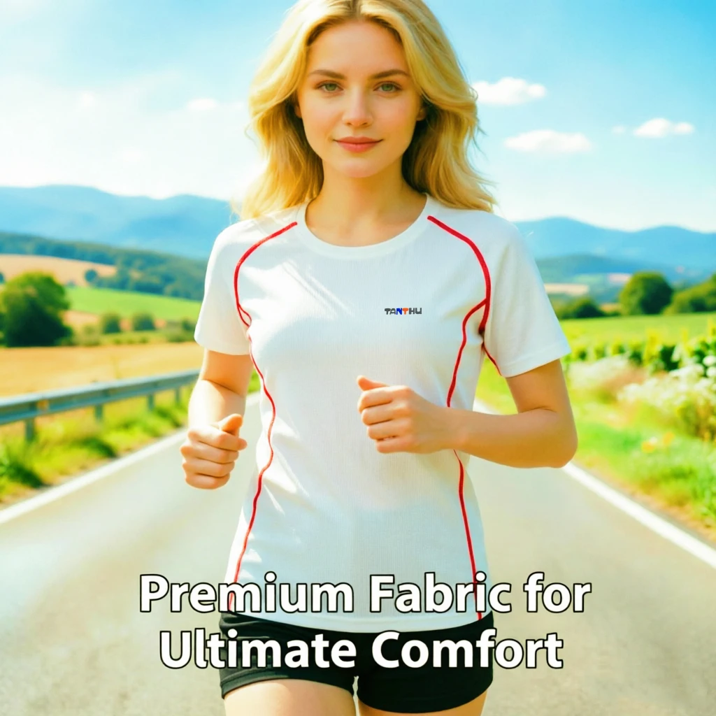 Women's Fashionable Round-Neck Sweatshirt, Short-Sleeved Quick-Drying Shirt, Breathable and Sweat-Wicking Sports Top for Running, Fitness, Yoga, Outdoor Activities, and Summer