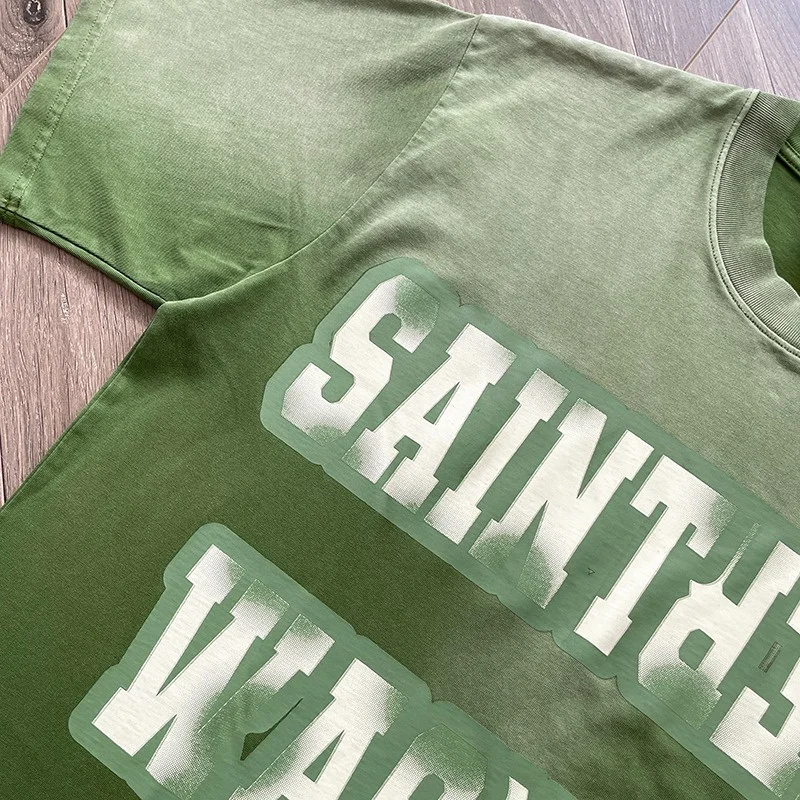 Fashion Spors Pullover Saint Short Sleeved Tshirt Simple Letter Print Mens Womens Casual Oversized T-shirt High Quality Top