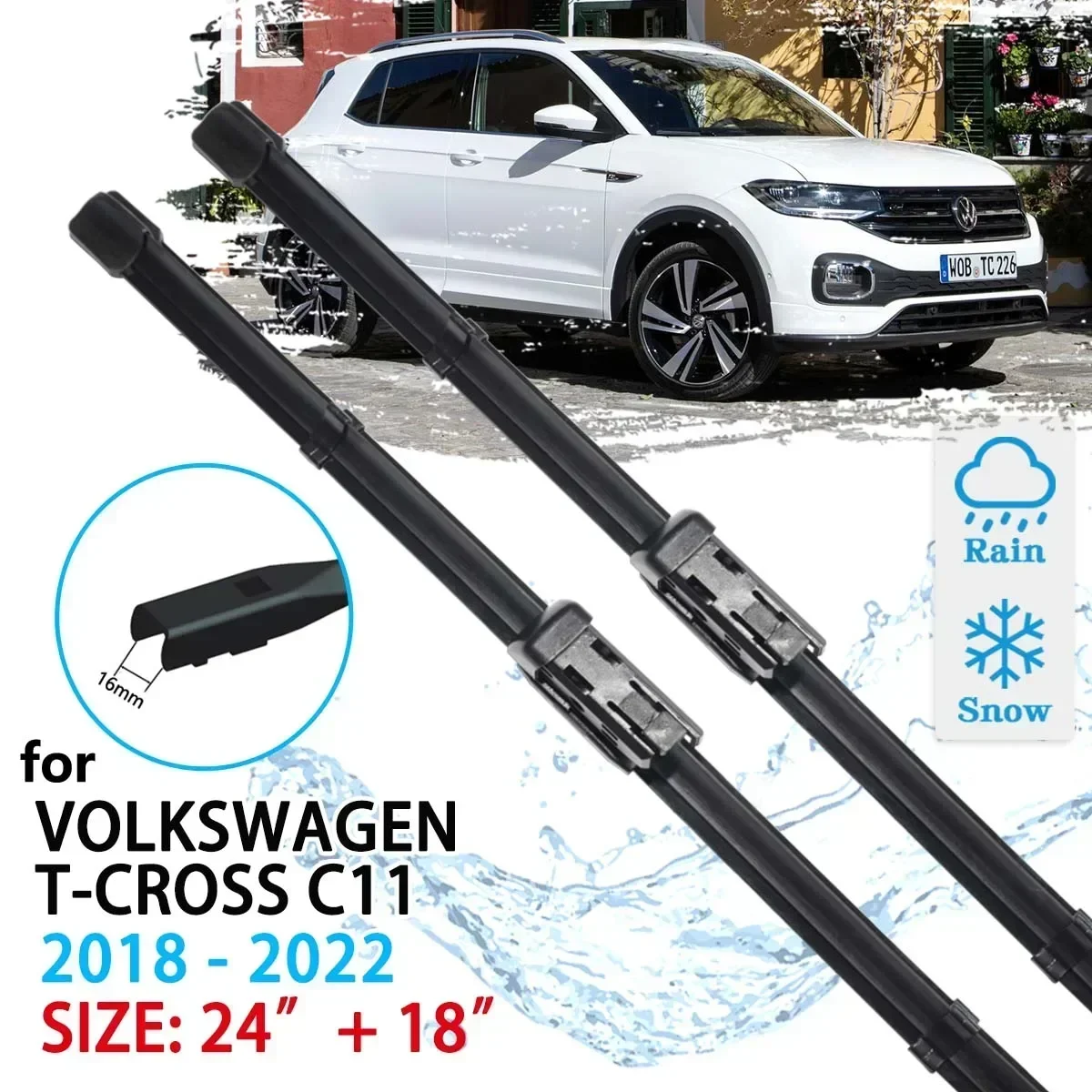 For Volkswagen VW T-Cross C11 TCross 2018 2019 2020 2021 2022 Windscreen Windshield Car Accessories Window Car Front Wiper Blade