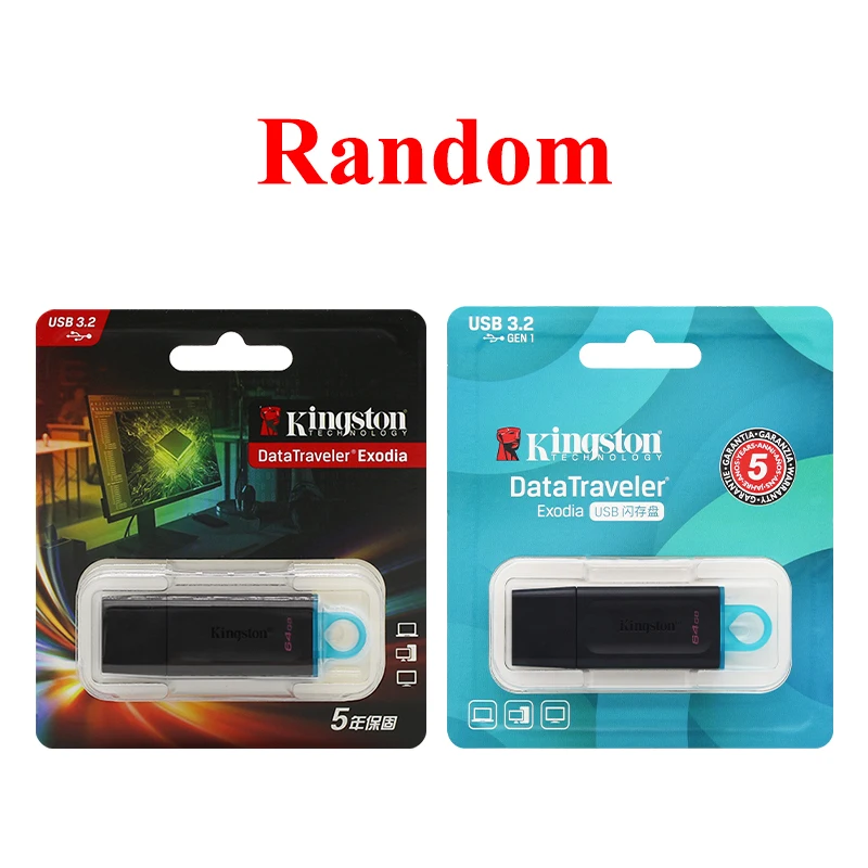 محرك أقراص فلاش USB من Kingston DataTraveler Exodia 32 جيجابايت 64 جيجابايت 128 جيجابايت 256 جيجابايت USB 3.2 Gen 1 محرك أقراص فلاش DTX صغير للكمبيوتر