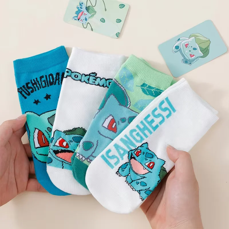 4 Paar Damen-Sommer-Socken mit Cartoon-Muster, leicht, atmungsaktiv, mit Rundhalsausschnitt, lässig und lustig, niedrig geschnitten, kreative kurze Socken – Detail 5