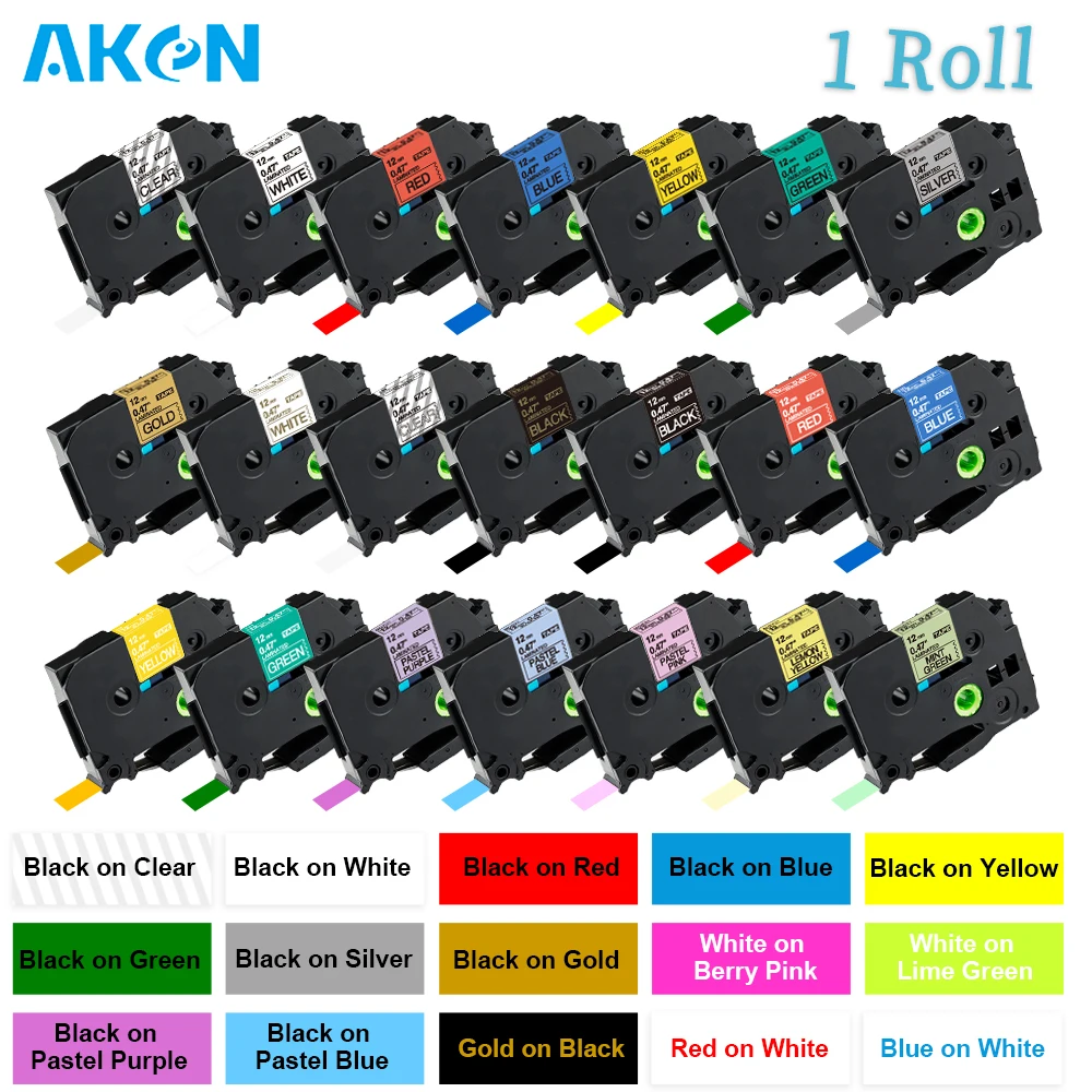31 Colors 231 431 531 Laminated Tape Compatible for Brother Ptouch 12mm Labeling Ribbon for PTH110 PTHD200 PTP710BT Label Maker
