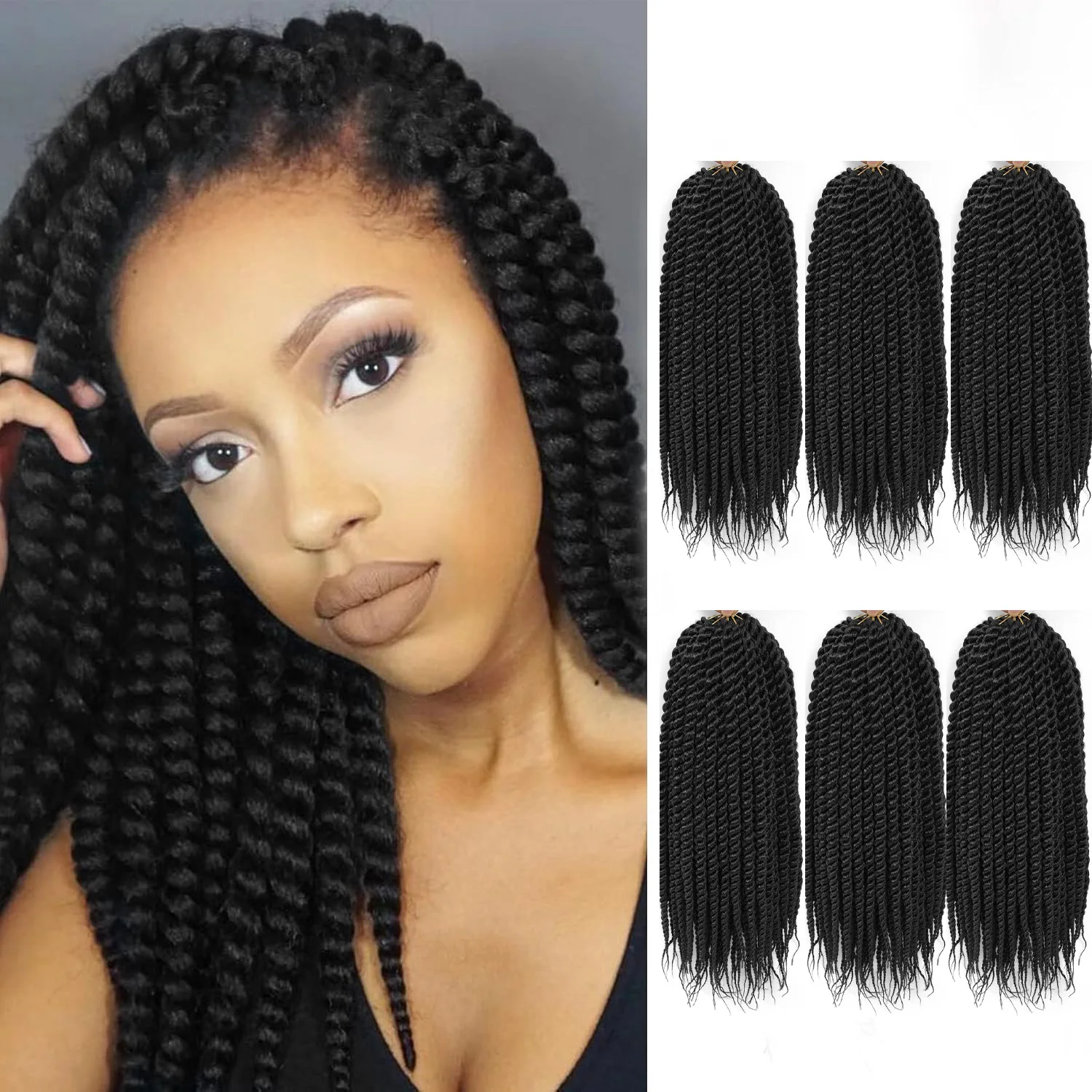هافانا تويست الكروشيه الشعر 14 بوصة 1 حزمة السنغالية تويست الكروشيه الضفائر الشعر جدائل شعر صناعية ملحقات للنساء