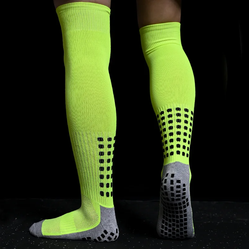 Calcetines largos deportivos para hombre y mujer, medias de fútbol de silicona antideslizantes con agarre