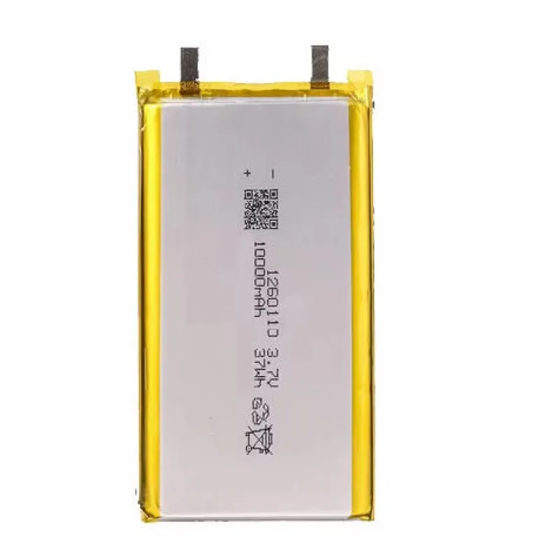 

3.7V 10000mAh polymer lithium-ion rechargeable battery 1260110