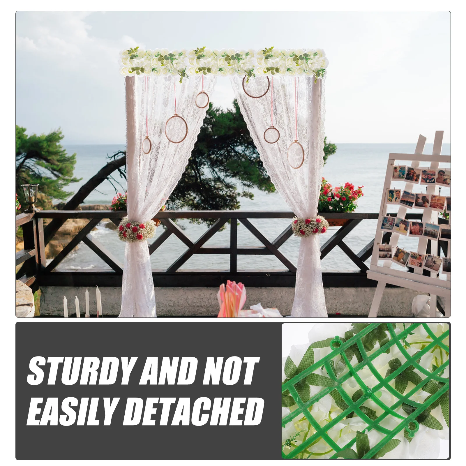 

Wedding Flower Wall Panel Rose Simulation Artificial Silk Flower Decorative Panel Party Ceremony Home Hanging Decoration