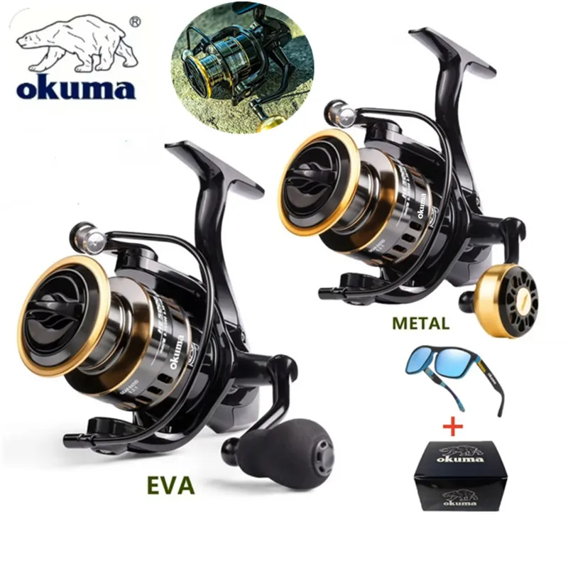 Okuma Reel 12KG Max Drag for Fishing HE500~7000 Reel Metal Spool Handle Sea Jig Carp Reel Fishing Coil Wheel Fishing Glasses