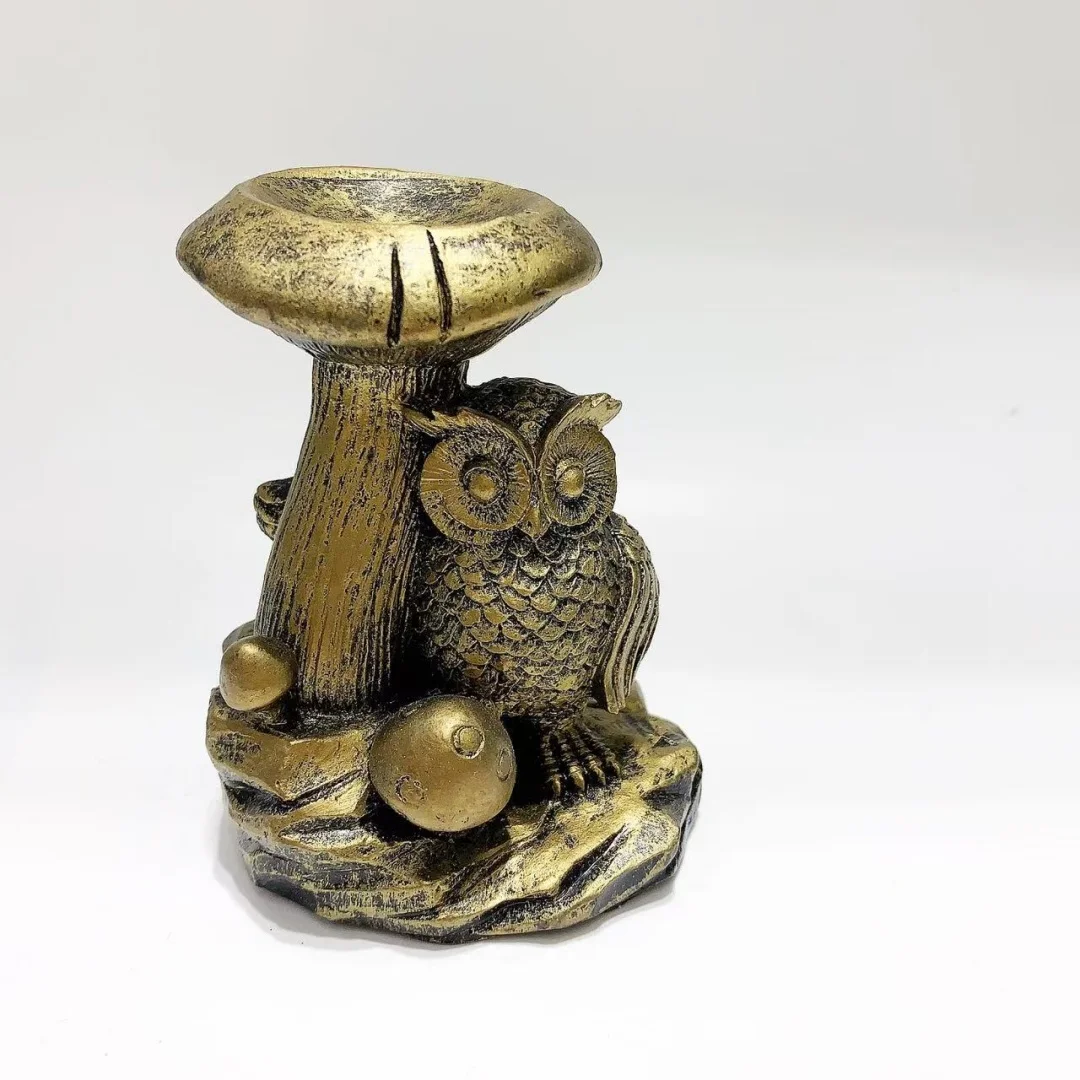 1 قطعة خمسة ألوان من قواعد البومة، قواعد كرة كريستالية من راتينج البومة الفطر، مصنوعات يدوية من الراتنج، ديكورات الأثاث #3