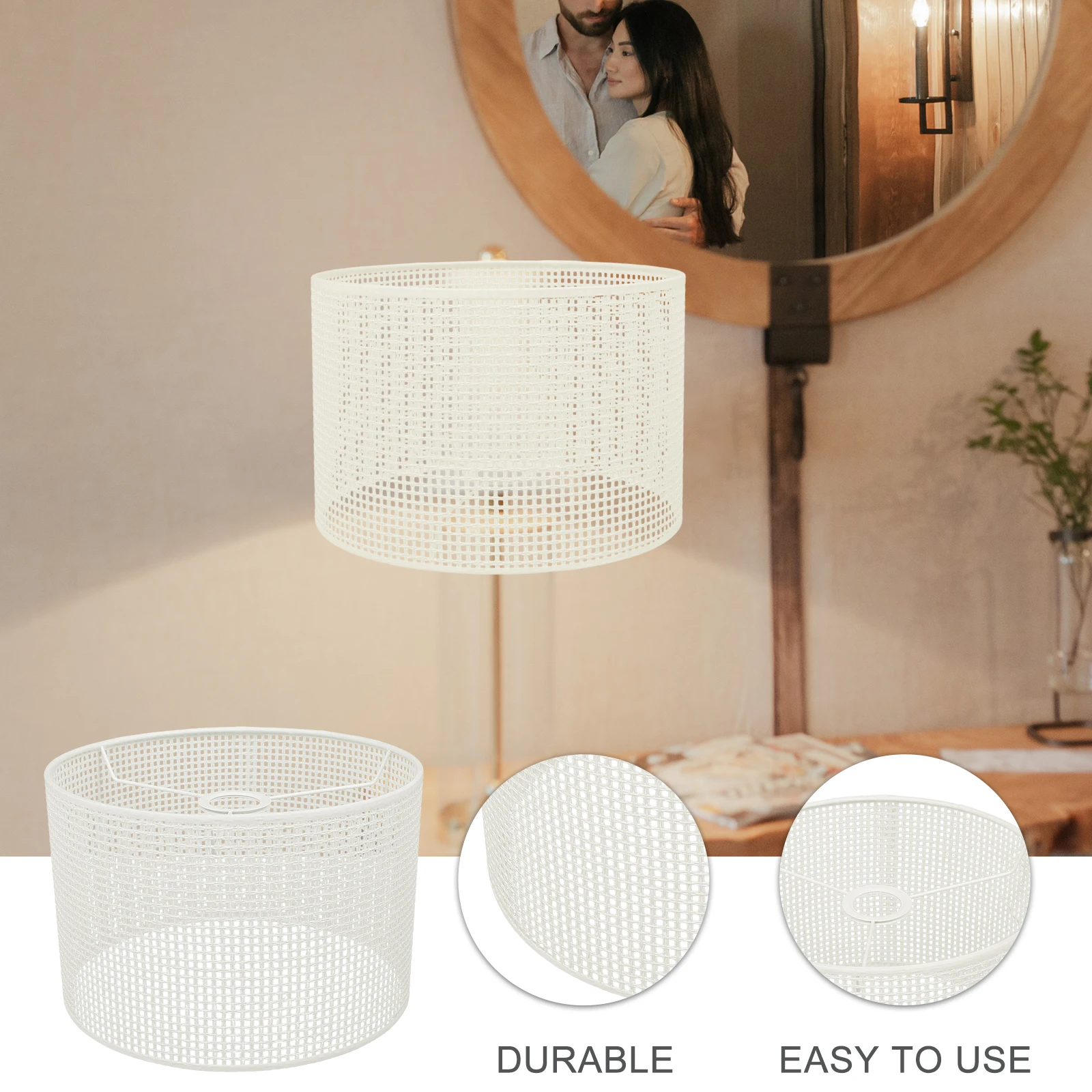 

Современный тканый абажур для домашнего декора, светло-голубая железная ткань, настольный напольный стол, прикроватные лампы, абажур для подвески, смягчающий свет для глаз