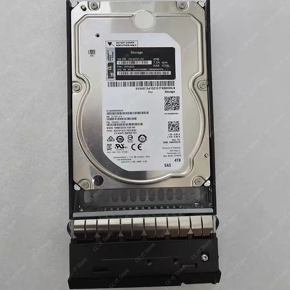 4TB 7.2K RPM SAS 12Gbps 3.5'' Enterprise Hard Drive 01PG622 4XB7A14099 For ThinkSystem DE Storage Array