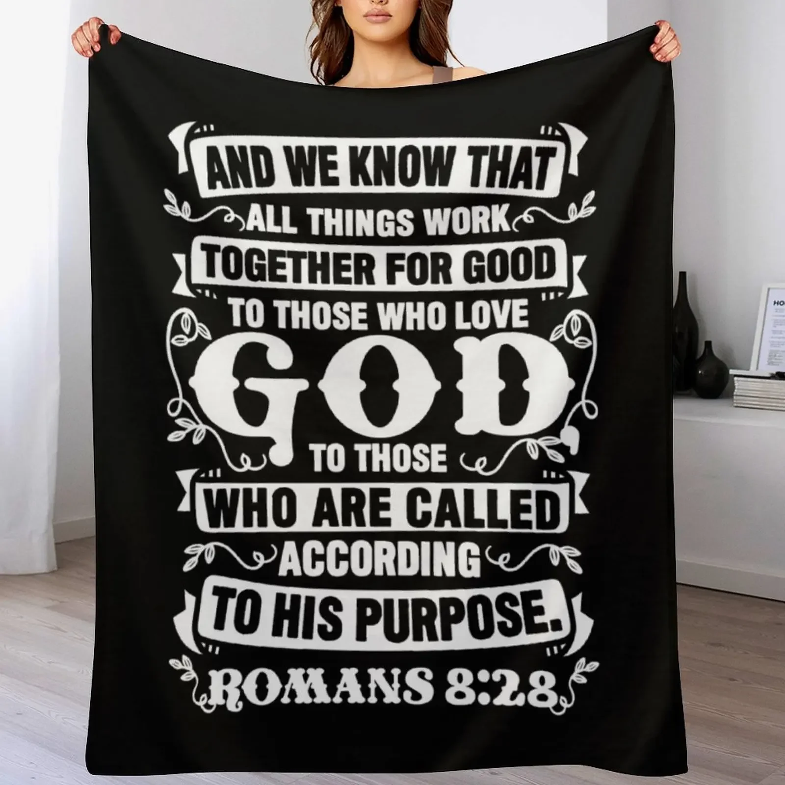 

Romans 8:28 Throw Blanket sofa bed halloween Heavy Plush Blankets