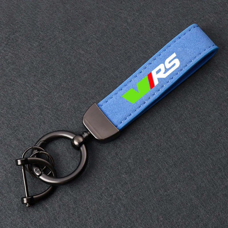 Car Keychain Keyring Metal Suede Key Chain Ring Emblem for Skoda VRS Octavia Kamiq Kodiaq Karoq RS Superb Fabia Rapid Favorit