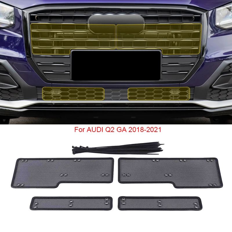 Car Insect Screening Mesh Front Grille Insert Net Styling Stainless Steel For Audi Q2 GA E-Tron 2018-2025 Auto Accessories