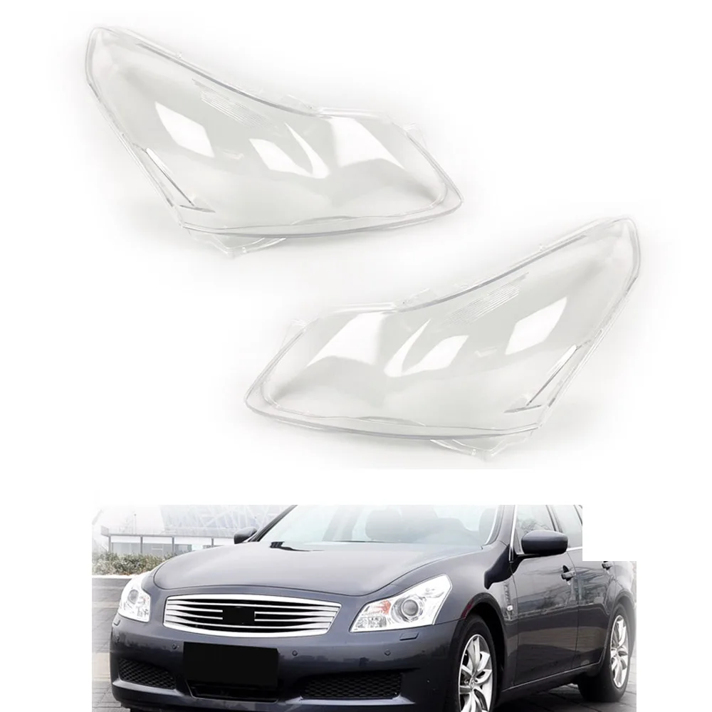 Pair For Infiniti G series G35 G37 2007 2008 2009 Headlamp Shell Headlight Transparent Lampshade Lamp Shade Lights Cover Lens