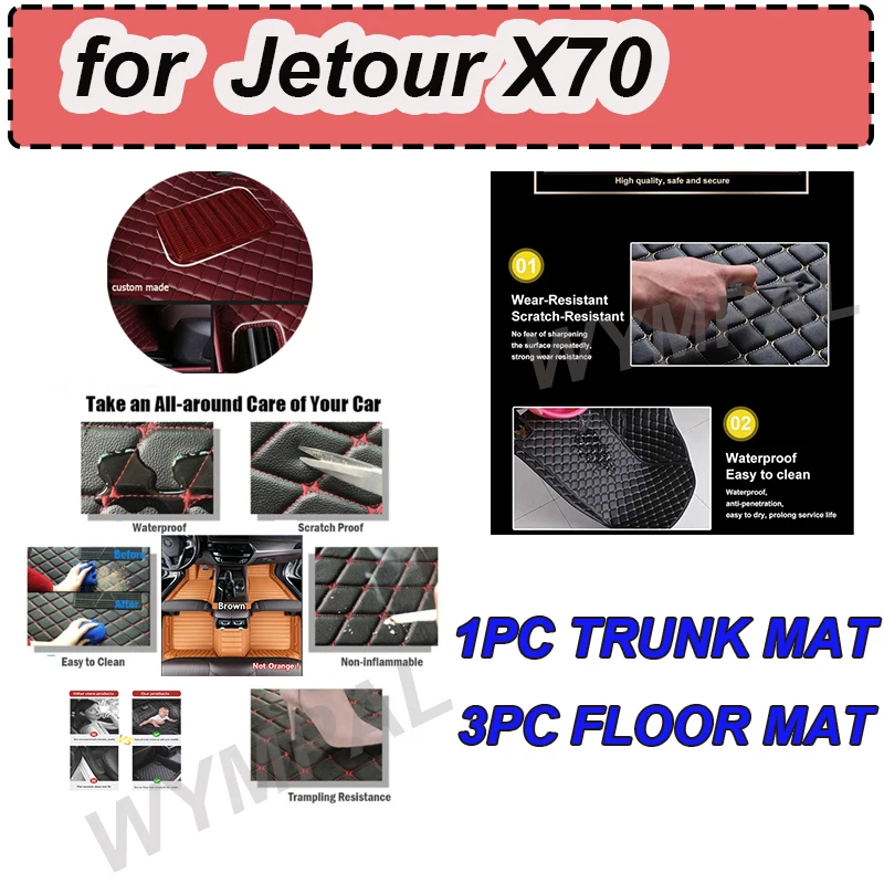 

LUXURY Custom Automotive Car Floor Mats For Jetour X70 2020 2021 2022 Auto Luxury Leather