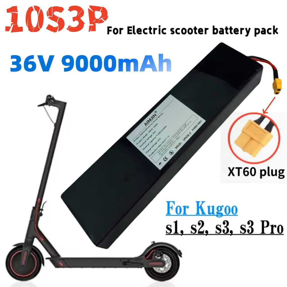 

10S3P 18650 36V 9000mAH Lithium-Ion Battery Pack Suitable for KUGOO S1 S2 S3 Electric Scooters etc accessories with BMS