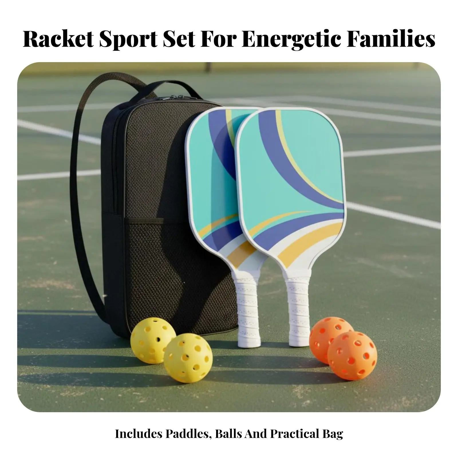 

Набор ракеток для пиклбола из стекловолокна: легкий дизайн, амортизация ударов, большая зона удара