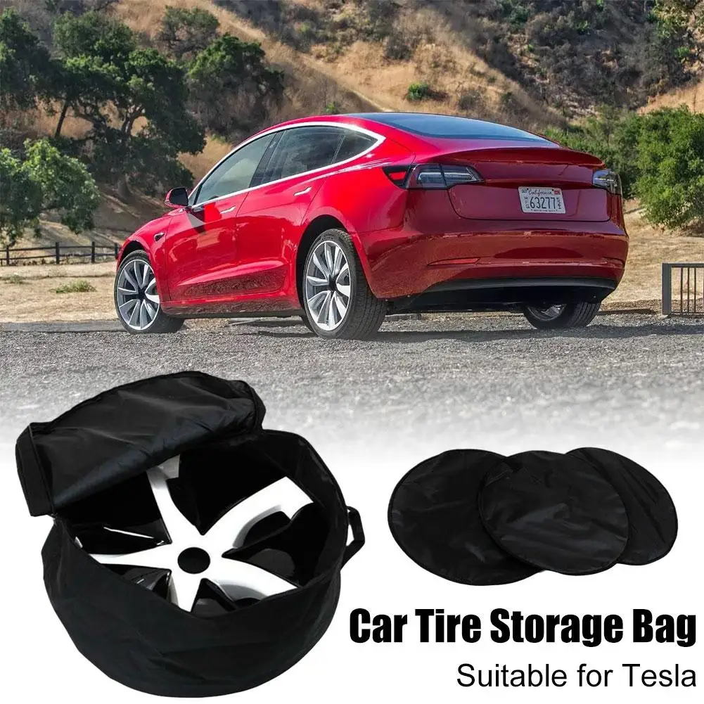 Wheel Cover Storage Bag Hubcaps for Tesla Model Y 18 Inch 19 Inch Tire Tire Cover Case Hub Cap Portable Carrying Organizer M7Z5