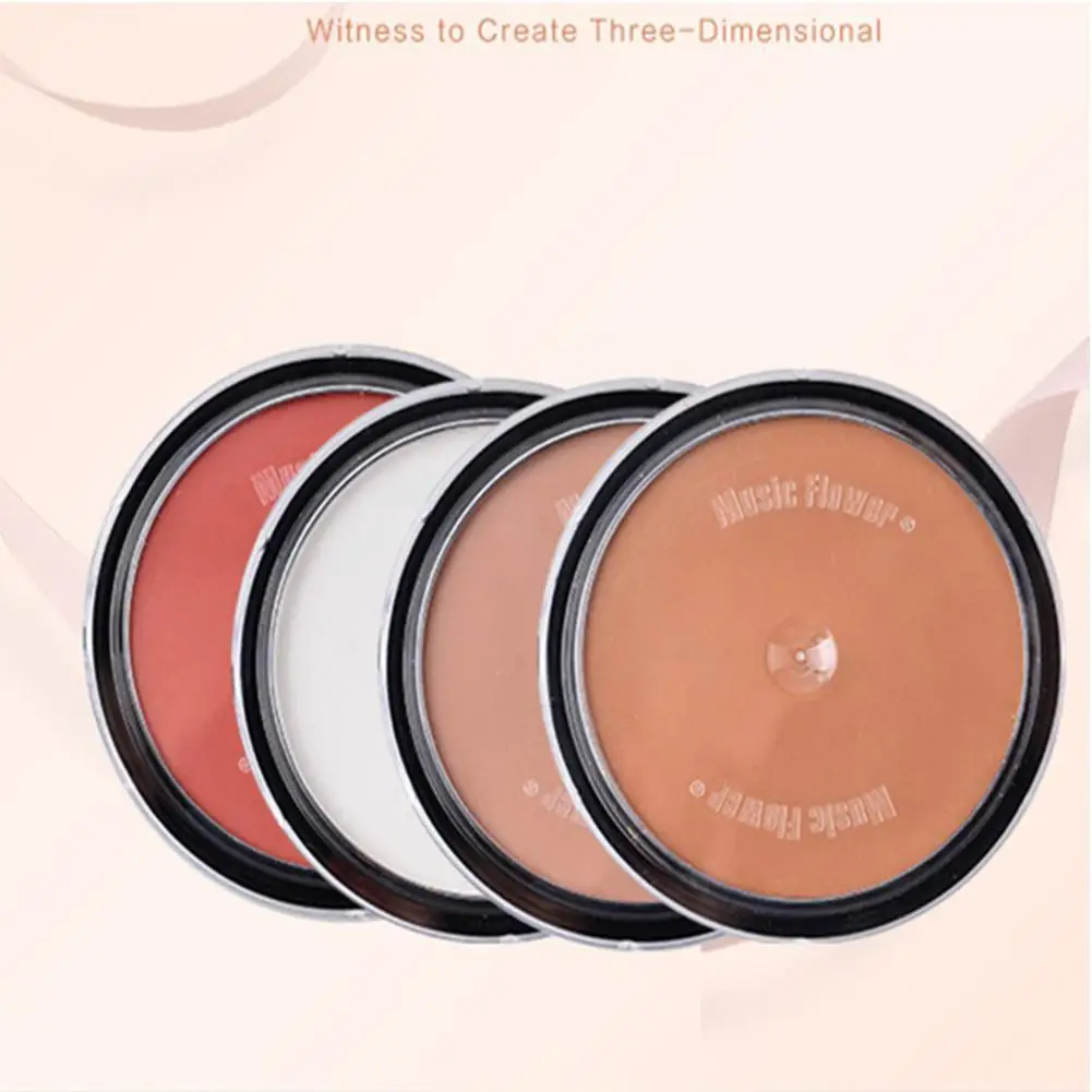 Poudre bronzante et surligneuse pour le maquillage, poudre d'ombrage pour le visage, cosmétique, correcteur de coupe, 4 couleurs, A9I0