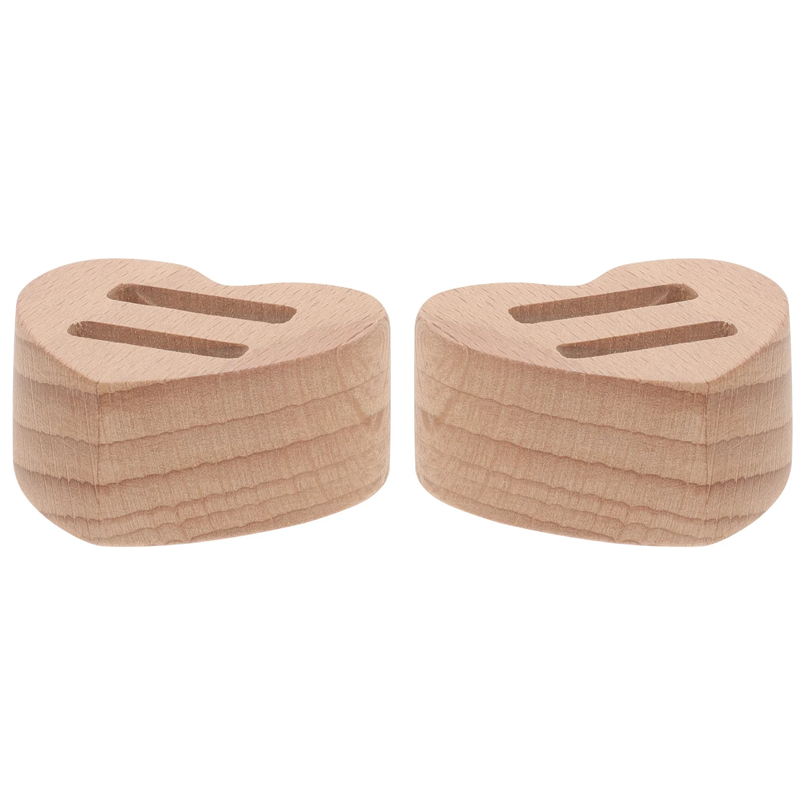 2pcs Ring Display Stand Heart Shape Wooden Holder For Jewelry Showcase Counter Storage Organizer Portable Desktop Rack