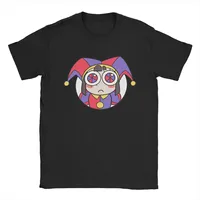 Men's The Amazing Digital Circus T Shirts Pomni Head 100% Cotton Clothing Casual Crewneck Tee Shirt Original T-Shirt