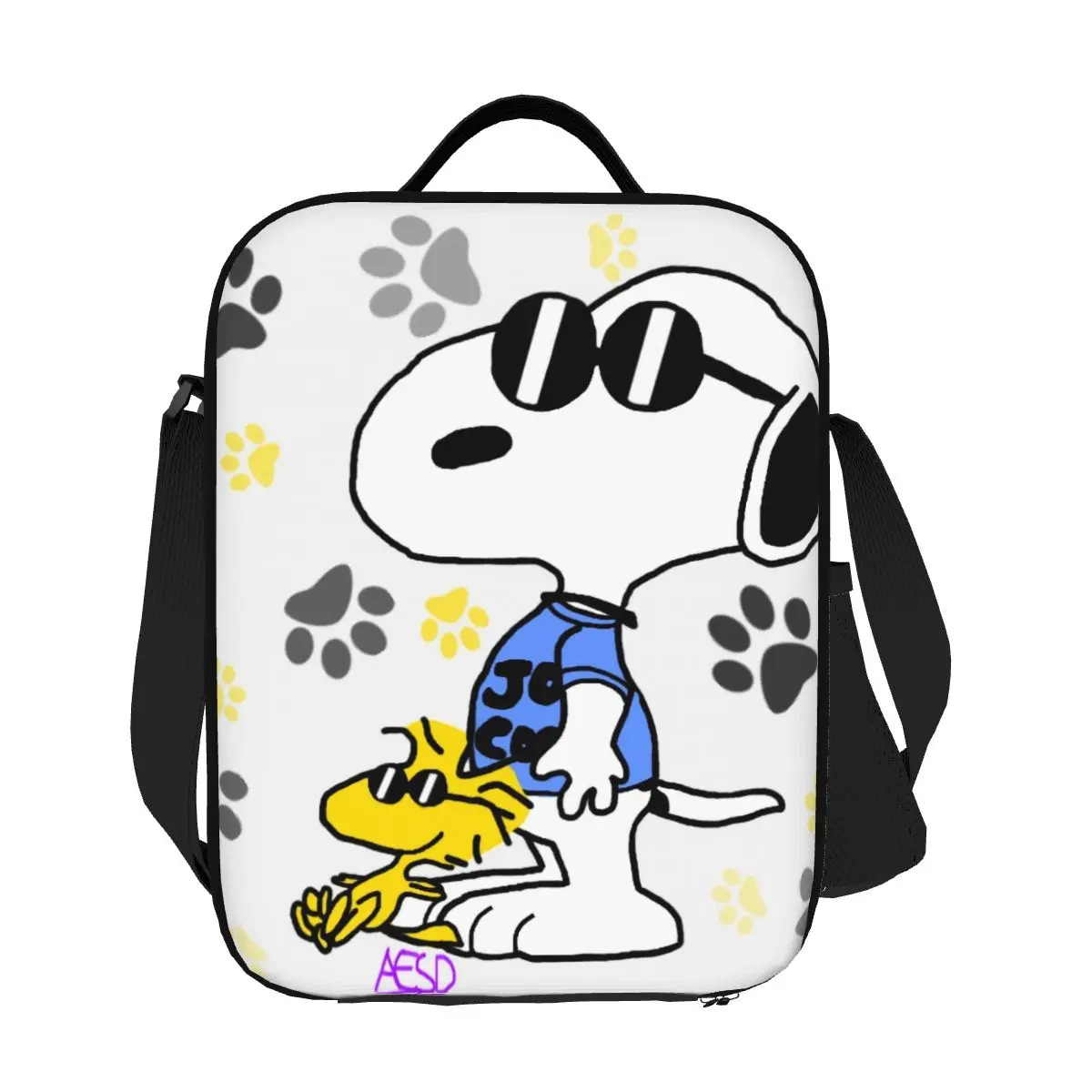 

Custom Snoopy Woodstock Cartoon Animated Thermal Insulated Lunch Bags Women Resuable Lunch Tote for Storage Bento Food Box