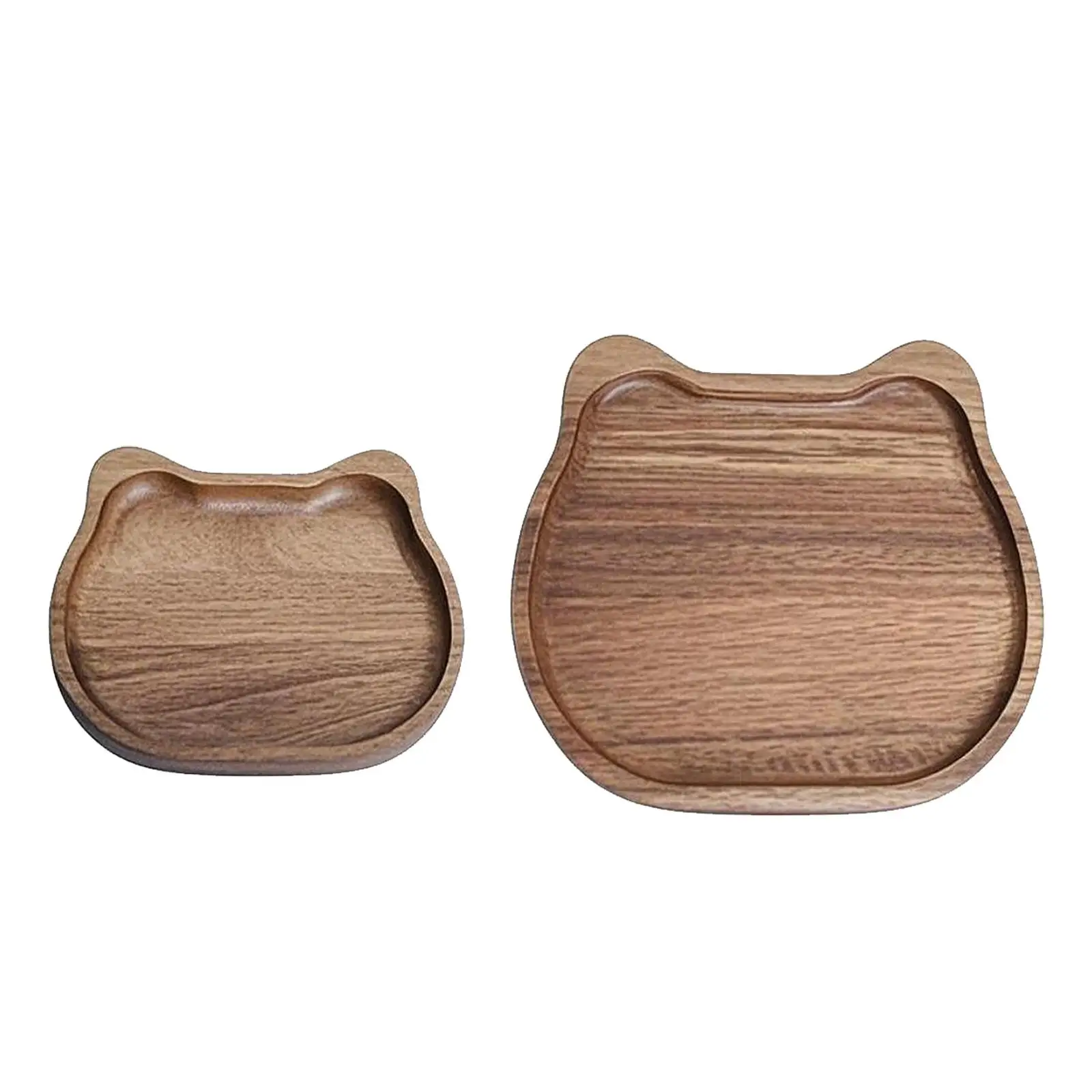 Wood Serving Tray Food Dish Multifunction Organizer Cartoon Cheese Board Snack Plate for Countertop Kitchen Centerpiece