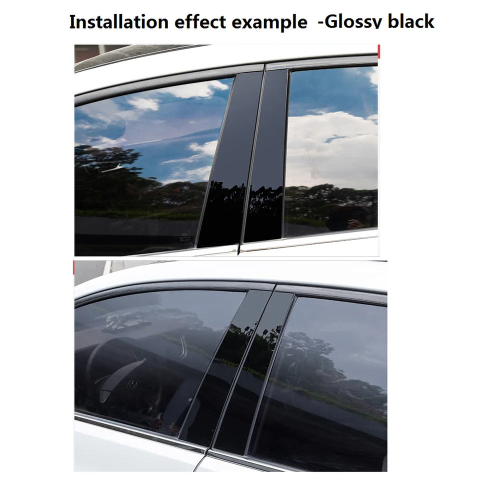 8PCS For VW Touareg 2019-2024 Glossy Black Window Pillar Posts Door Trim Cover