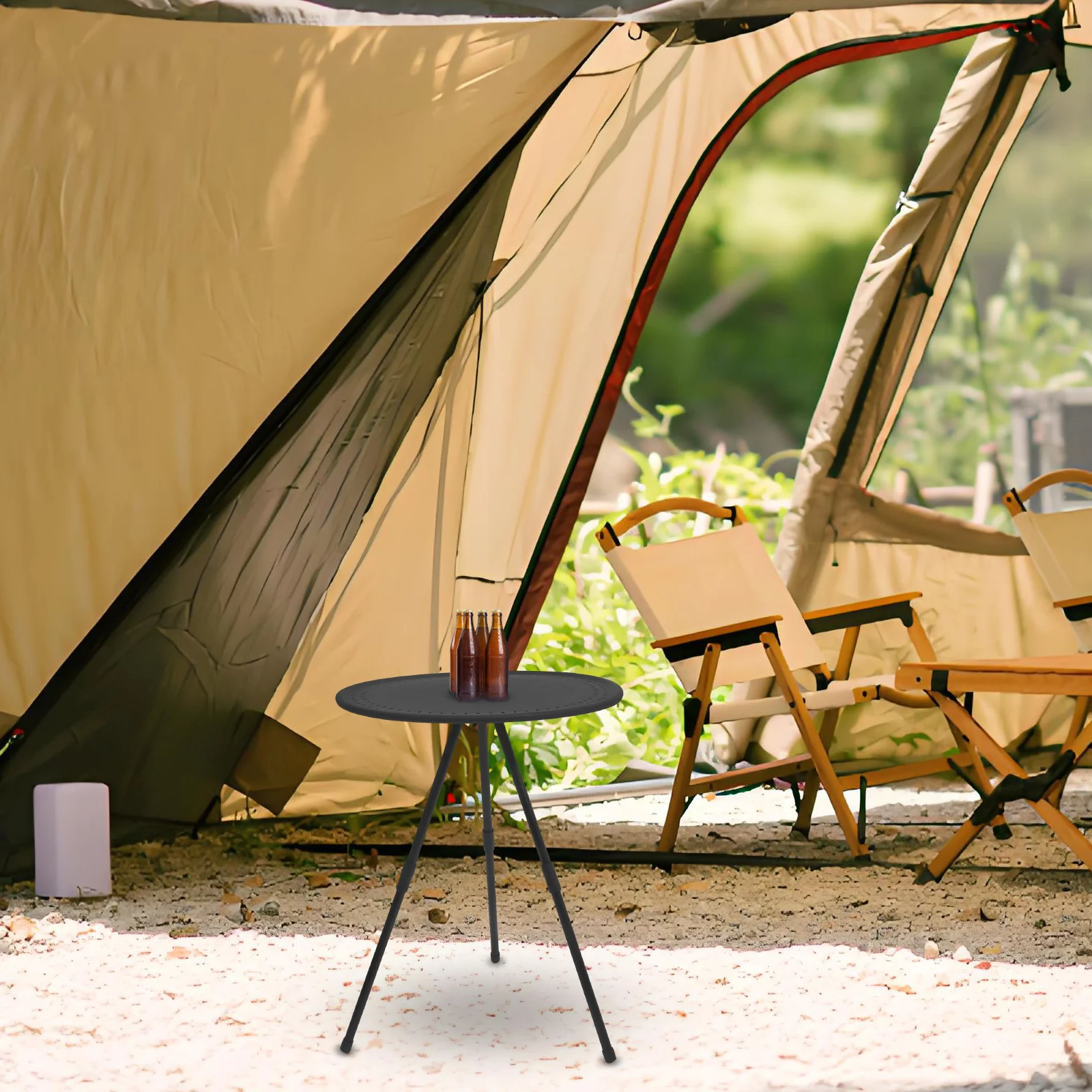 

Foldable Small Round Table for Outdoor Activities Easy Carry Store Reinforced Stability Versatile Use in Camping Bbq Festivals