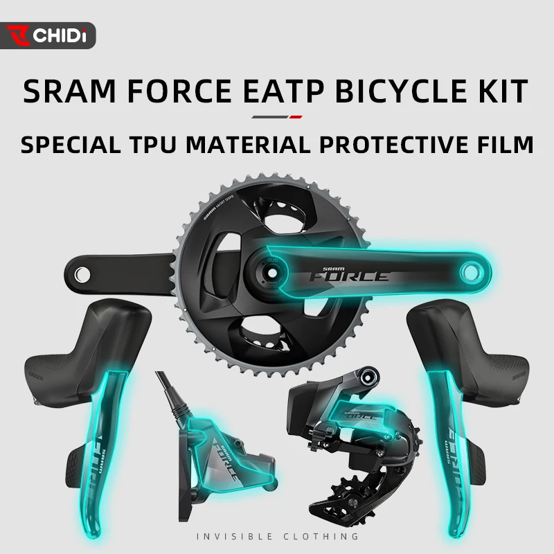 

For SRAM FORCE EATP E-Bike Group - Protective Film, Road Bike Crankset Chainring Sticker, Bicycle Accessories