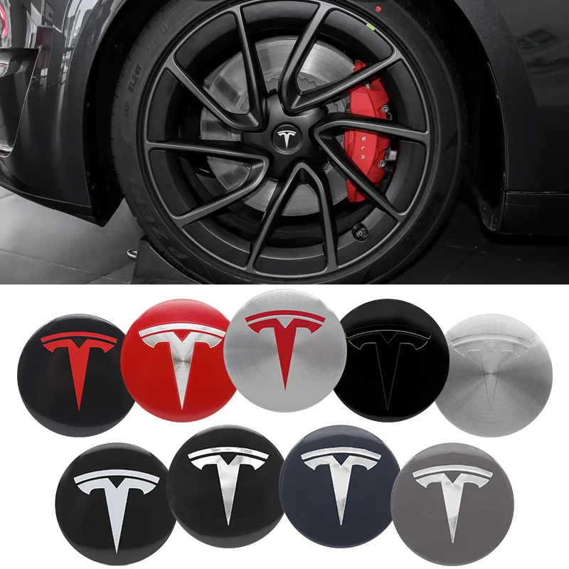 4Pcs 56mm Car Wheel Hub Center Cap Emblem Badge Stickers For Model3 Model Y Model S X Wheel tire Center Cover Decal Accessories