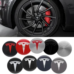 4 Stuks 56 Mm Auto Wielnaaf Center Cap Emblem Badge Stickers Voor Model3 Model Y Model S X Wiel band Center Cover Decal Accessoires