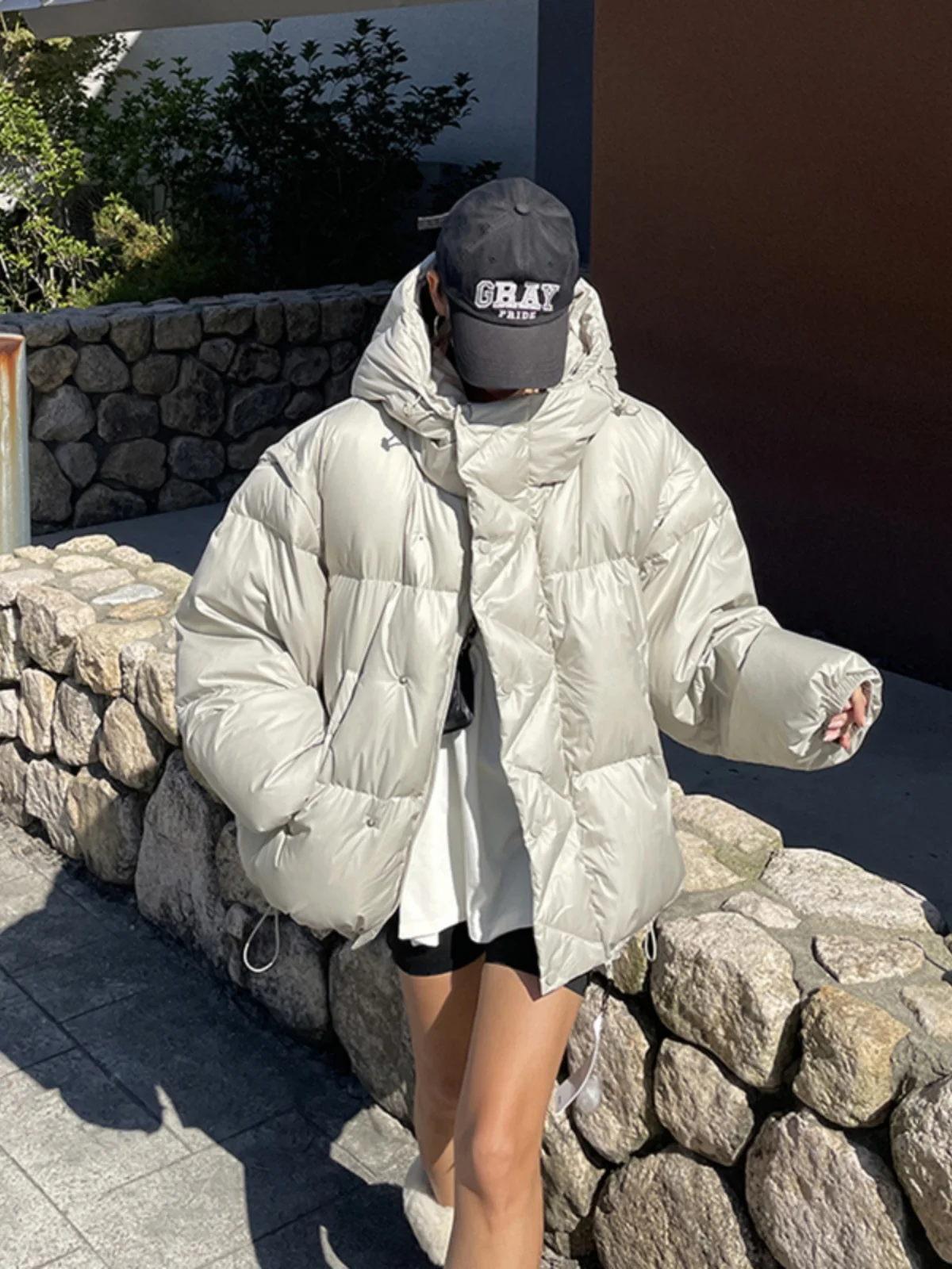 Dongda Gate ort desmontable Du down Jaet mujer Thi cálido tamaño pequeño pan Sle cierre de cremallera coreano Sle corte recto