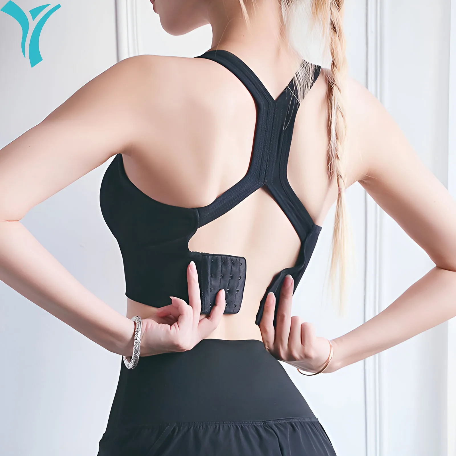 

Sports Bra for Women,Cross over Beauty and Adjustable Back Buckle Yoga Fitness Bra,Large Size Non Steel Ring Shock-absorbing