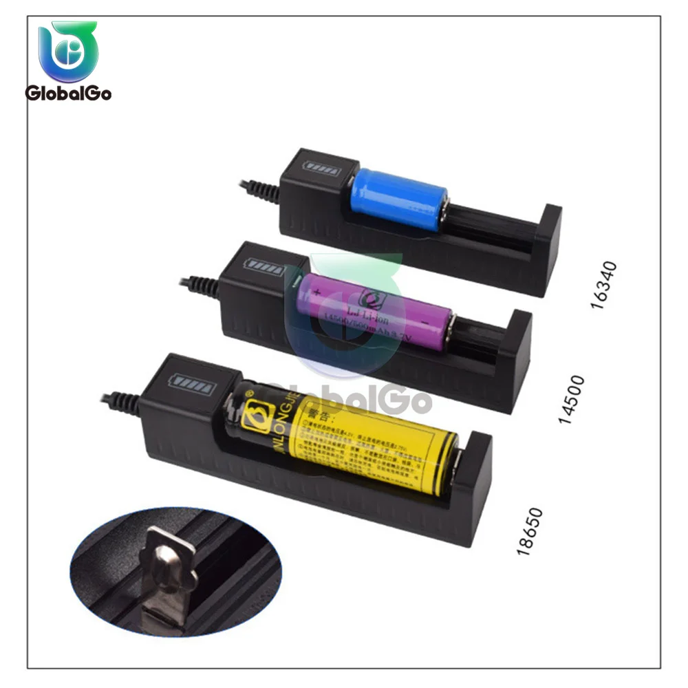 Adattatore per caricabatterie USB universale a 1 Slot per batteria LED Smart Chargering per batterie ricaricabili li-ion 18650 26650 14500 caricabatterie