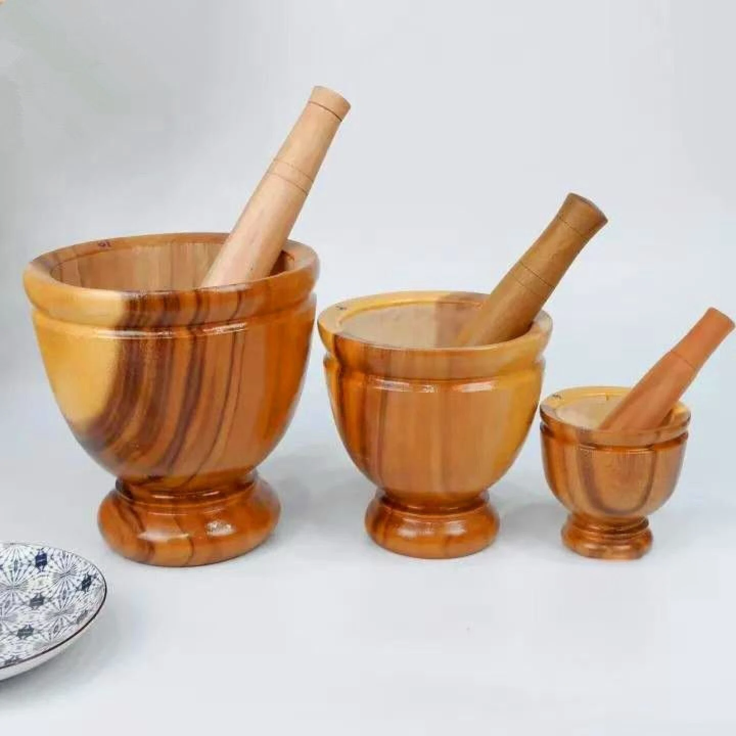 Commercial Wooden Mortar Bowl, Household Masher