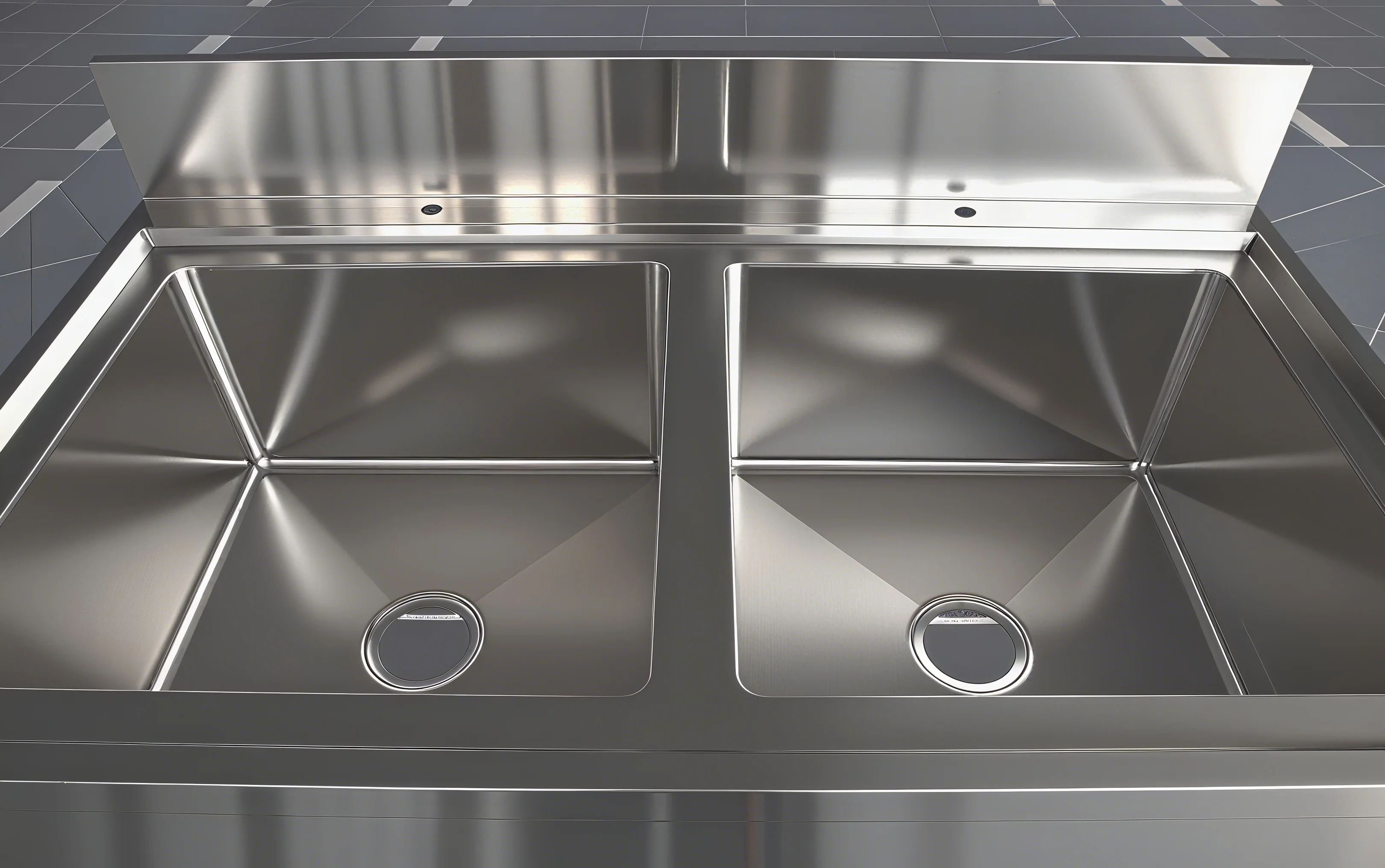 Large Size Commercial Kitchen Stainless Steel Double-Deck Sink Bowl Hotel & Restaurant Work Table For Washing view 5