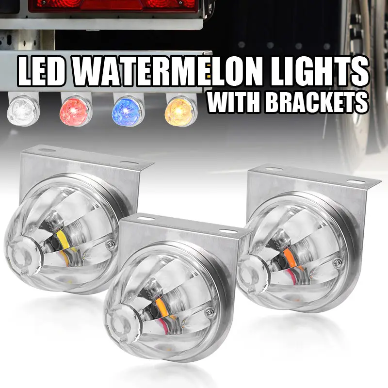 

Strobe Dual Color LED Watermelon Light With Chassis Bracket 90 Degree Under Glow Light Turn Signals 12V 24V For Truck Trailer RV