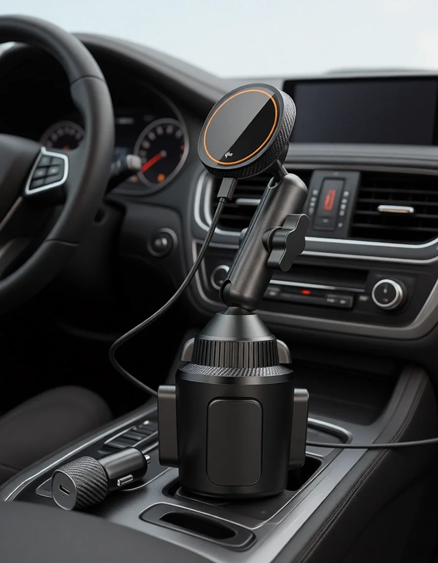 

15W Magnetic Wireless Car Charger Cup Holder with Cooling Fan Fast Charging for Smartphones