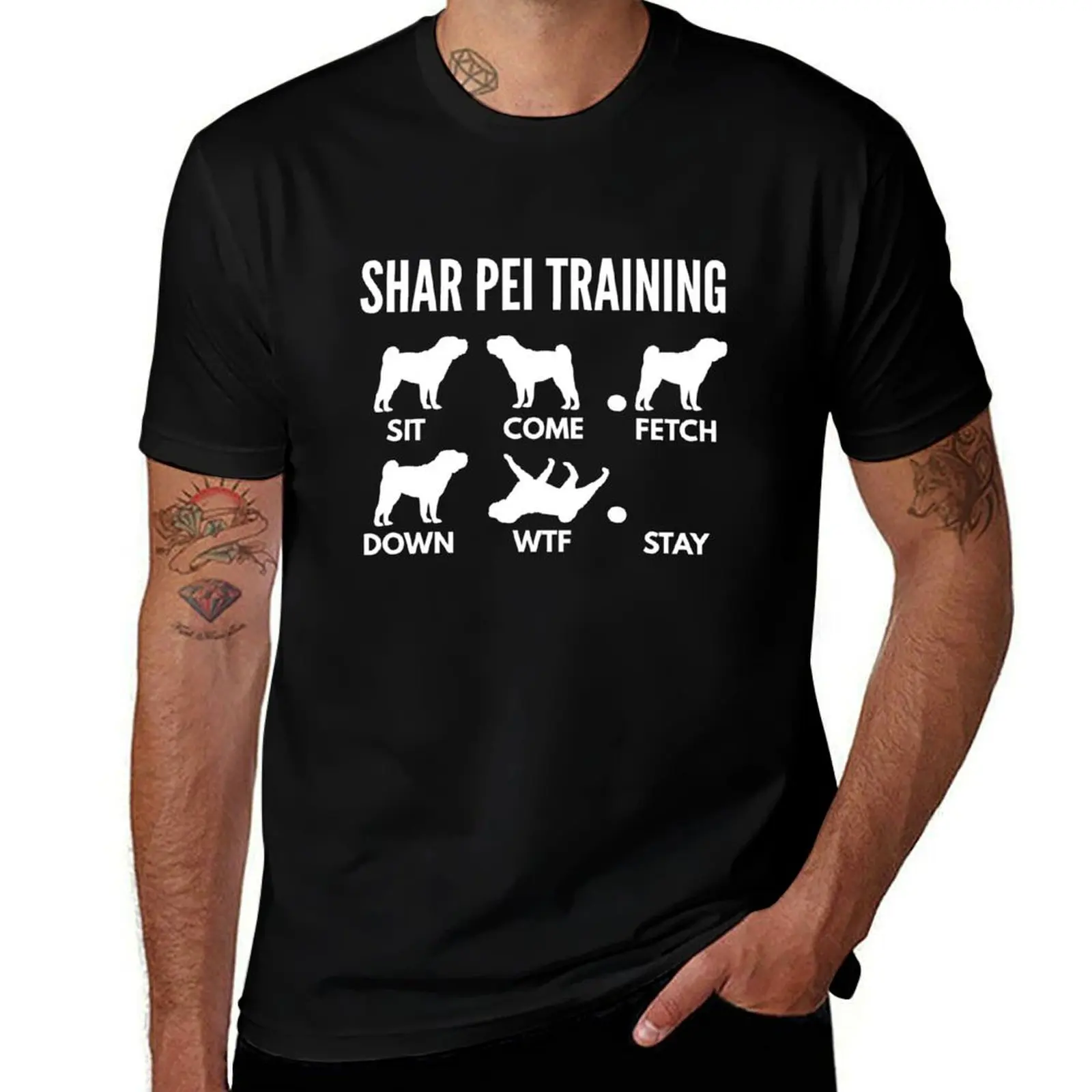 Shar Pei Training Shar Pei Tricks T-Shirt customs design your own kawaii clothes vintage graphic tee oversized mens clothing