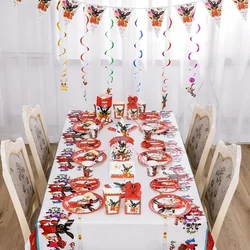 Fournitures de fête sur le thème du lapin pour enfants, vaisselle de poulet, tasse, assiette, serviette, ballon, décoration de joyeux anniversaire, cadeaux pour enfants