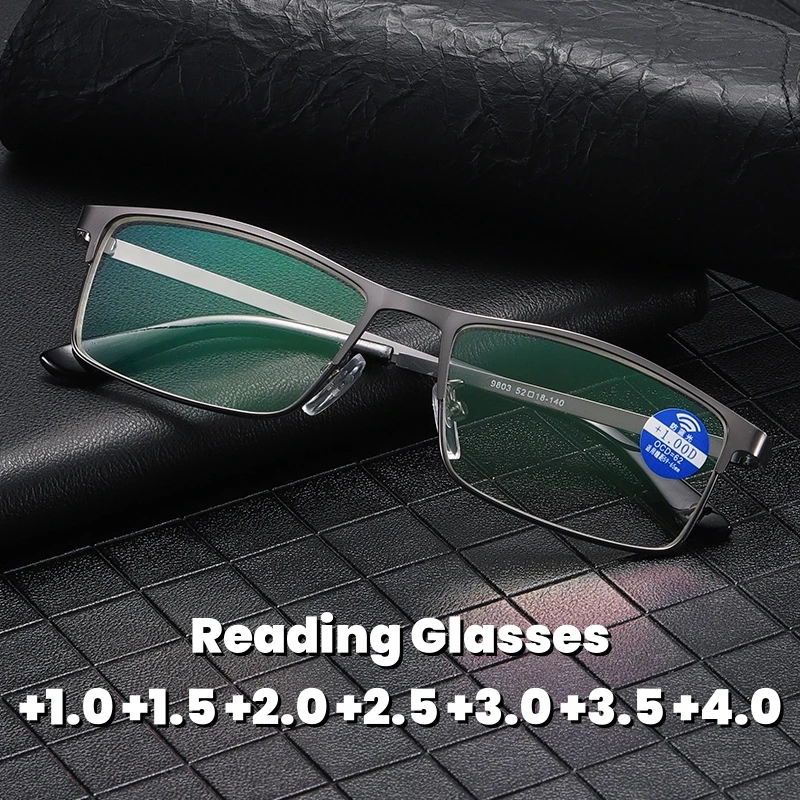 

2024 New High-end Half Frame Reading Glasses Men's Anti Blue Light Presbyopia Glasses Male and Female Eyeglasses 0 To +4.0