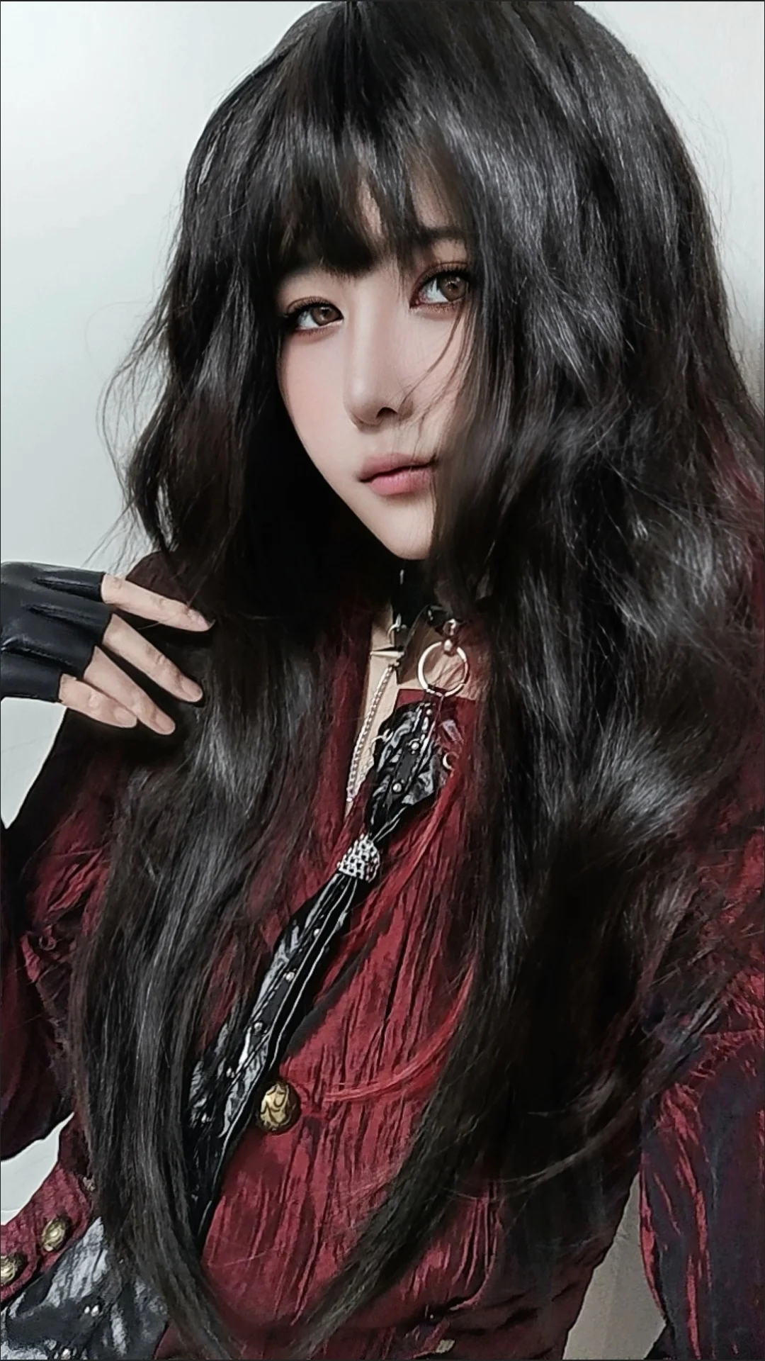 Cosplay metal rebite gótico vintage punk pescoço anime gravata feminina estilo techwear couro hip hop rock y2k colar