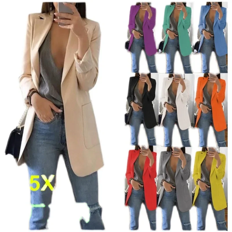 Amazon Fashion 2021 Elegant Women's Cardigan Jacket Slim Fit Lapel Smooths Your Silhouette European And American Style Tailored